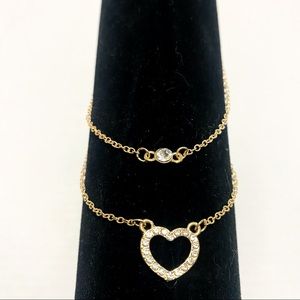 Gold heart and Diamond necklace